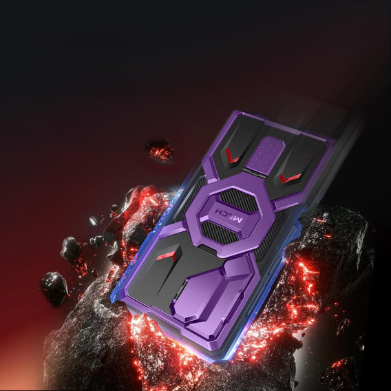 Pouzdro pro Samsung Galaxy S25 Ultra, Tongate MECH MagSafe Series, černé + Tvrzené sklo 9H