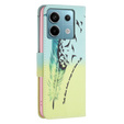 Klopové pouzdro pro Xiaomi Redmi Note 13 Pro 5G, Wallet, Feather modré / žluté