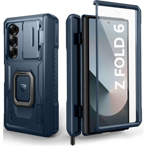 Pancéřové pouzdro pro Samsung Galaxy Z Fold 6 5G, Dexnor Full Body S-Pen Slot, modré
