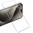 2x tvrzené sklo pro iPhone 15 Pro, ERBORD 9H Hard Glass na displeji