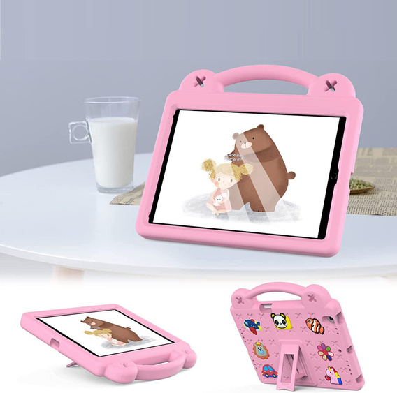 Dětské pouzdro pro Lenovo Tab M10 X505F X605F / Tab P10-X705F/L / Huawei T5 10.1, Cute Patterns, se stojánkem, růžové