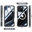 Pouzdro pro iPhone 16 Pro Max, Shockproof, se sklem, pro MagSafe, černé