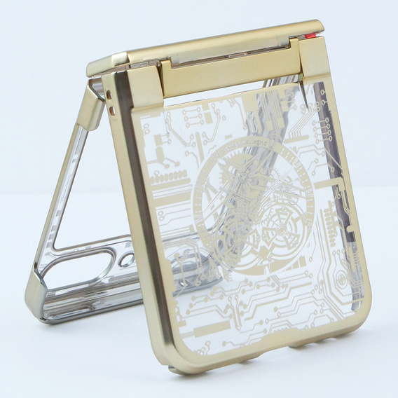 Pouzdro pro Samsung Galaxy Z Flip 5 5G, Mechanical Legend, zlaté