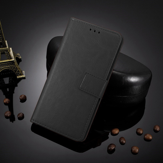 Klopové pouzdro pro Motorola Moto G56 5G, Crazy Horse Wallet, černé