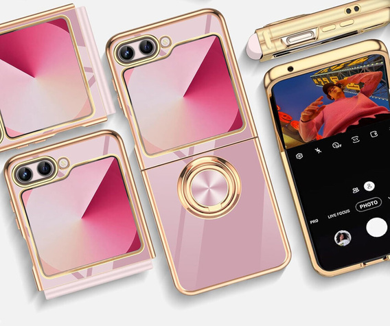 Pouzdro pro Samsung Galaxy Z Flip7 FE / Z Flip6, Electro Ring, fialové