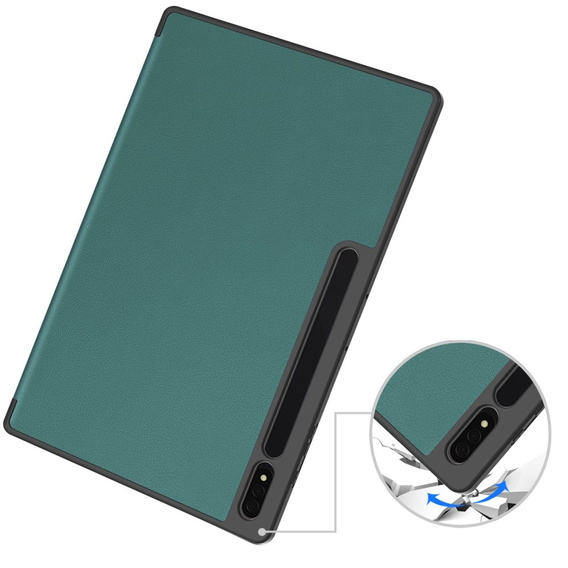 Pouzdro pro Samsung Galaxy Tab S10 Ultra, Smartcase s prostorem pro stylus, zelené