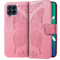 Klopové pouzdro pro Samsung Galaxy M53 5G, Butterfly, růžové