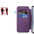 Klopové pouzdro pro Samsung Galaxy S25, RFID Wallet MagSafe CamShield, fialové