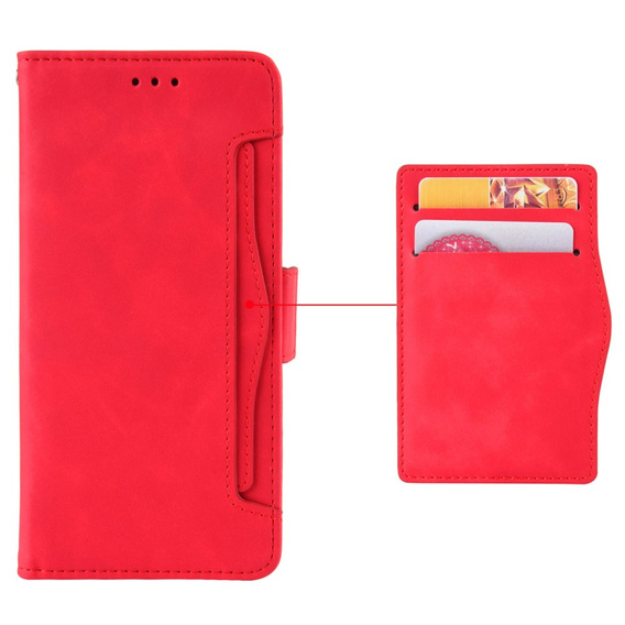 Klopové pouzdro pro OnePlus 12 5G, Card Slot, červené