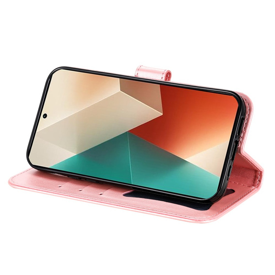 Klopové pouzdro pro Xiaomi Redmi Note 13 5G, Mandala, růžové rose gold