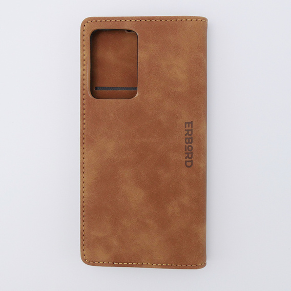 Pouzdro pro Xiaomi 13 lite, ERBORD Vintage peněženka s klopou, hnědé