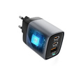 Nabíječka Forcell USB-A / 2x USB-C 3,45A GaN 70W PD QC 4.0, šedá