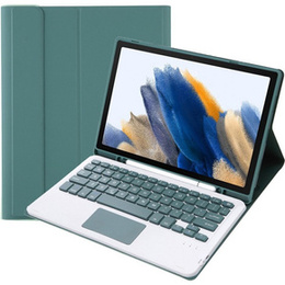 Pouzdro + klávesnice Samsung Galaxy Tab A8 10.5 X200 / X205, Touchpad, tmavě zelené