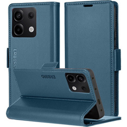 Pouzdro pro Xiaomi Redmi Note 13 5G, ERBORD Glossy Litchi, flipová peněženka, modré
