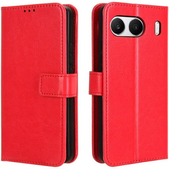 Klopové pouzdro pro OnePlus Nord 4, Crazy Horse Wallet, červené