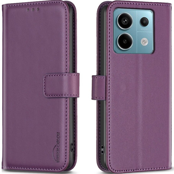 Klopové pouzdro pro Xiaomi Redmi Note 13 Pro 5G, BINFEN Wallet, tmavě fialové