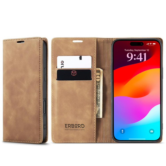 ERBORD Vintage case - flipová peněženka pro iPhone 17 Pro Max