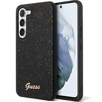 Pouzdro GUESS pro Galaxy S24+ Plus, Glitter Script Hardcase, černé