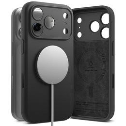 Pouzdro Ringke pro iPhone 17 Pro Max, silikonové magnetické pouzdro MagSafe, černé