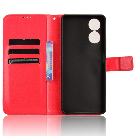 Klopové pouzdro pro TCL 40 NxtPaper, Crazy Horse Wallet, červené