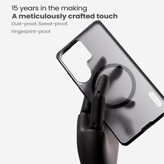 Pouzdro Nillkin Frosted Shield Pro MagSafe pro Samsung Galaxy S26 Ultra, průhledné / černé