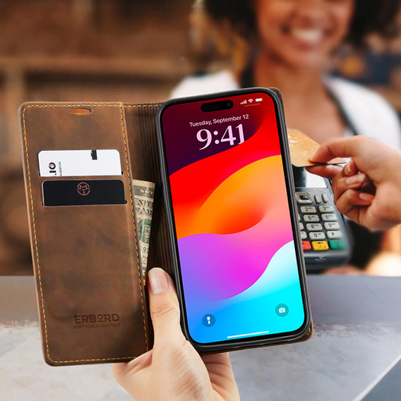ERBORD Vintage case - flipová peněženka pro iPhone 17 Pro Max