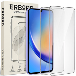 2x tvrzené sklo pro Samsung Galaxy A34 5G, ERBORD 9H Hard Glass na displeji