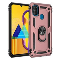 Pancéřové pouzdro pro Samsung Galaxy M21, Nox Case Ring, růžové rose gold