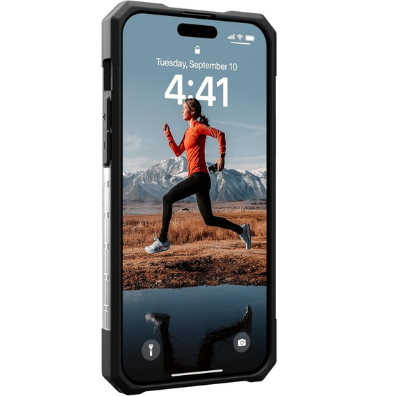 Pouzdro Urban Armor Gear pro iPhone 15 Plus, Plasma, transparentní / černé