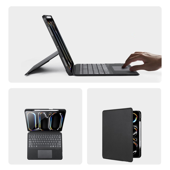 Pouzdro s klávesnicí pro Apple iPad Pro 13" 7. generace 2024, Dux Ducis DK Series, černé