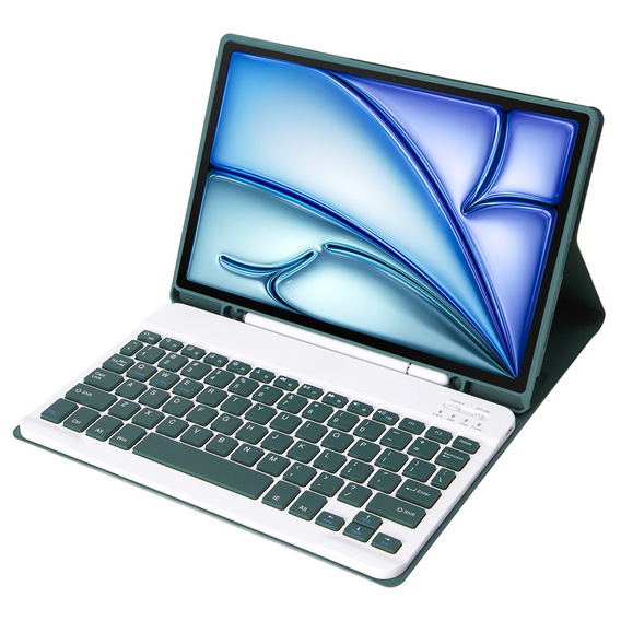 Pouzdro + klávesnice Apple iPad Air 11" 6 gen. 2024, Leather Pen Slot, tmavě zelené