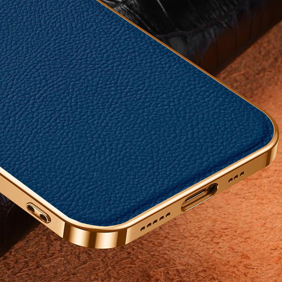 Pouzdro pro iPhone 14 Pro, Cowhide Leather, modré