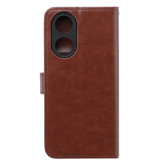 Klopové pouzdro pro Oppo A58 4G, Crazy Horse Wallet, hnědé