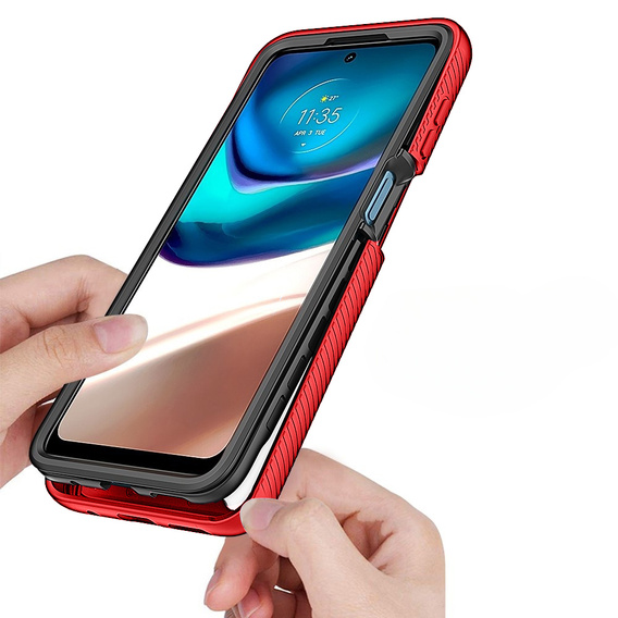 Pouzdro pro Motorola Moto G42 4G, Shockproof, s fólií, červené