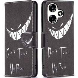 Klopové pouzdro pro Infinix Hot 30, Wallet, Don't Touch My Phone, černé
