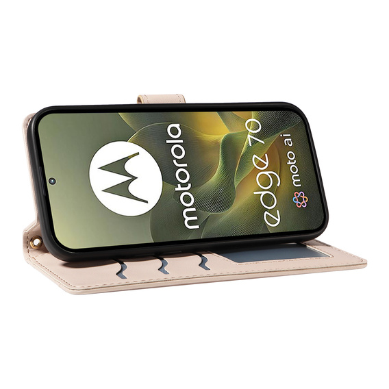 Pouzdro s klopou Rhombus Crossbody Leather pro Motorola Edge 70