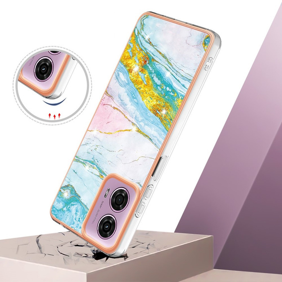 Ochranné pouzdro pro Motorola Moto G24 / G24 Power / G04, Marble Slim Case, modré