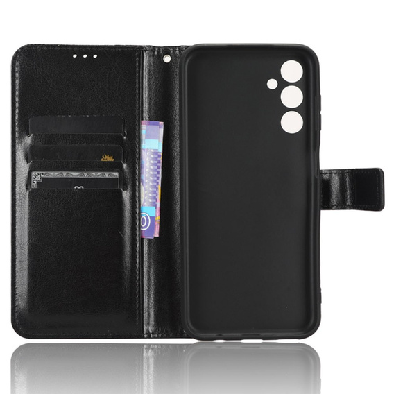 Klopové pouzdro pro Samsung Galaxy M34, Crazy Horse Wallet, černé
