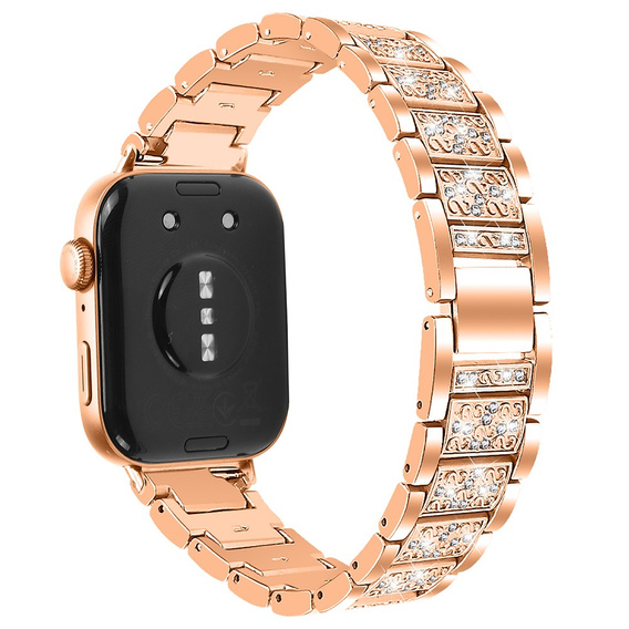 Diamantový náramek pro Xiaomi Smart Band 8 Pro, růžové zlato