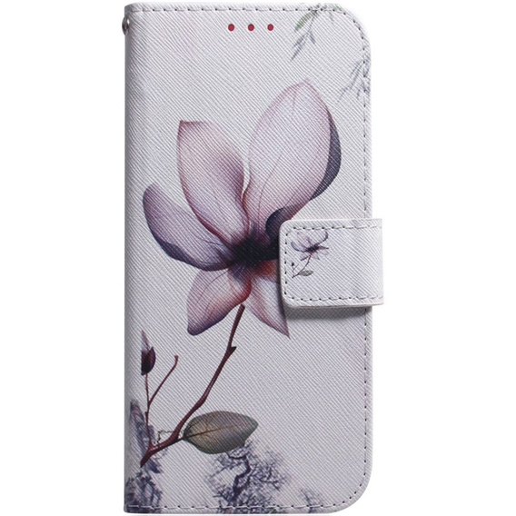 Klopové pouzdro pro Oppo A17, Wallet, kwiat, bílé