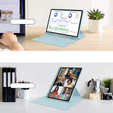 Pouzdro s klávesnicí pro Samsung Galaxy Tab S9 FE / S10 FE, Rotary 360° Leather, světle modré