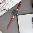 Kožený řemínek pro Apple Watch 1/2/3/4/5/6/7/8/SE/Ultra 42/44/45/49 mm, vínový