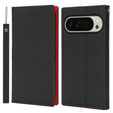 Klopové pouzdro pro Google Pixel 10 Pro XL, kůže Litchi Grain, černé