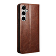 Flipové pouzdro pro Samsung Galaxy S25 FE, QIALINO Leather Wallet, hnědé