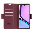 Pouzdro pro Realme C67 4G, ERBORD Glossy Litchi, flipová peněženka, červené