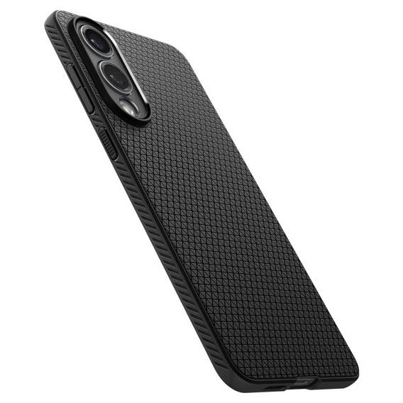 Pouzdro Spigen pro Samsung Galaxy S25 Edge, Liquid Air, černé + 9H tvrzené sklo