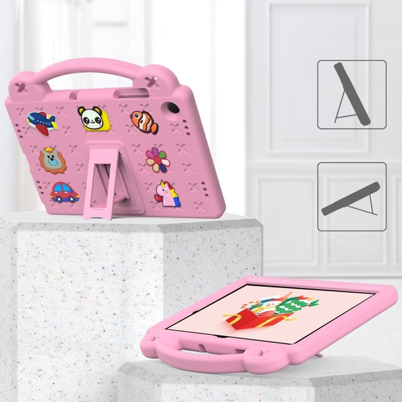 Dětské pouzdro pro Samsung Galaxy Tab A9+, Cute Patterns, se stojánkem, růžové