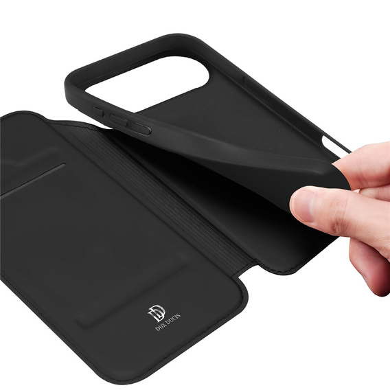 Dux Ducis pouzdro pro iPhone Air, Skin Pro, s klopou, s přihrádkou na kartu, černé