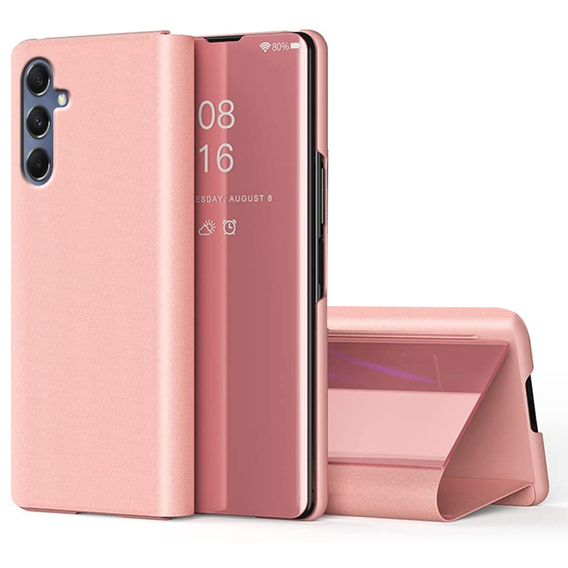 Pouzdro pro Samsung Galaxy M34, Clear View, růžové rose gold