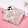 Klopové pouzdro pro Xiaomi Redmi Note 14 4G, Butterfly, růžové rose gold